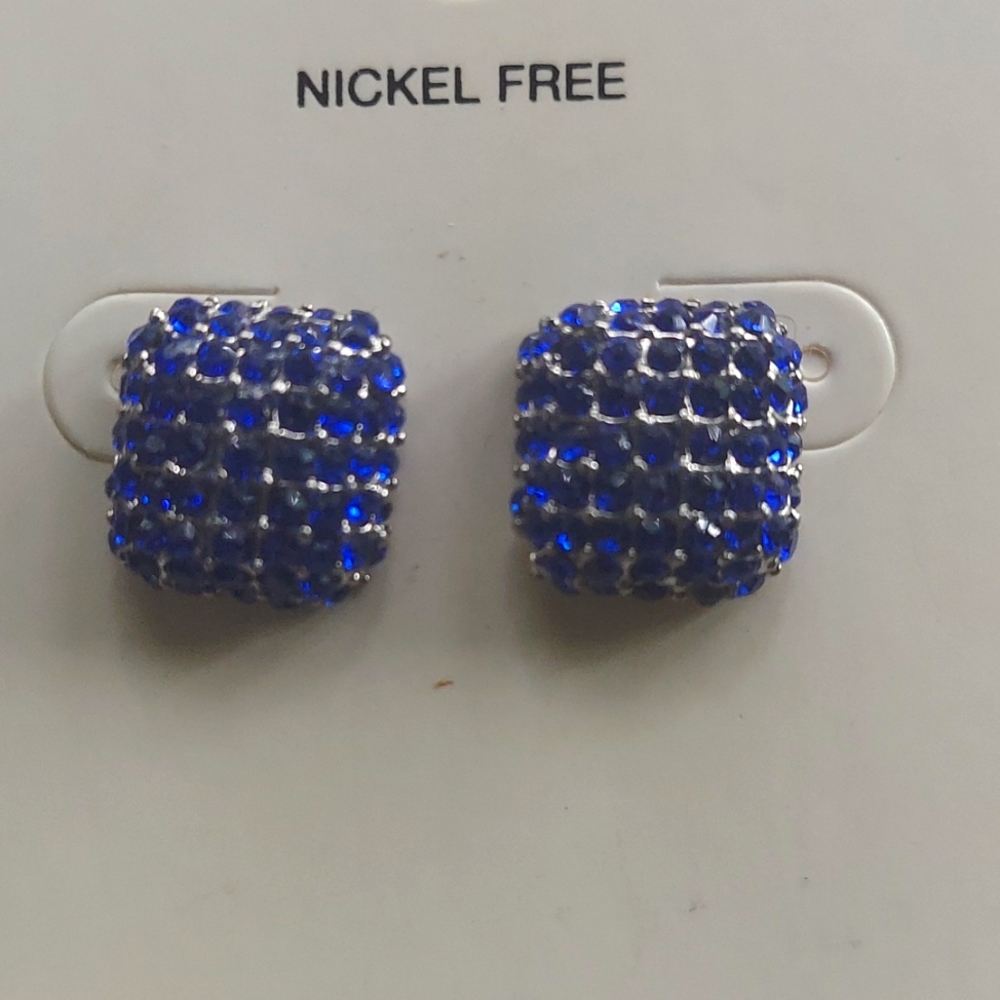 Sapphire colored gemstone earrings